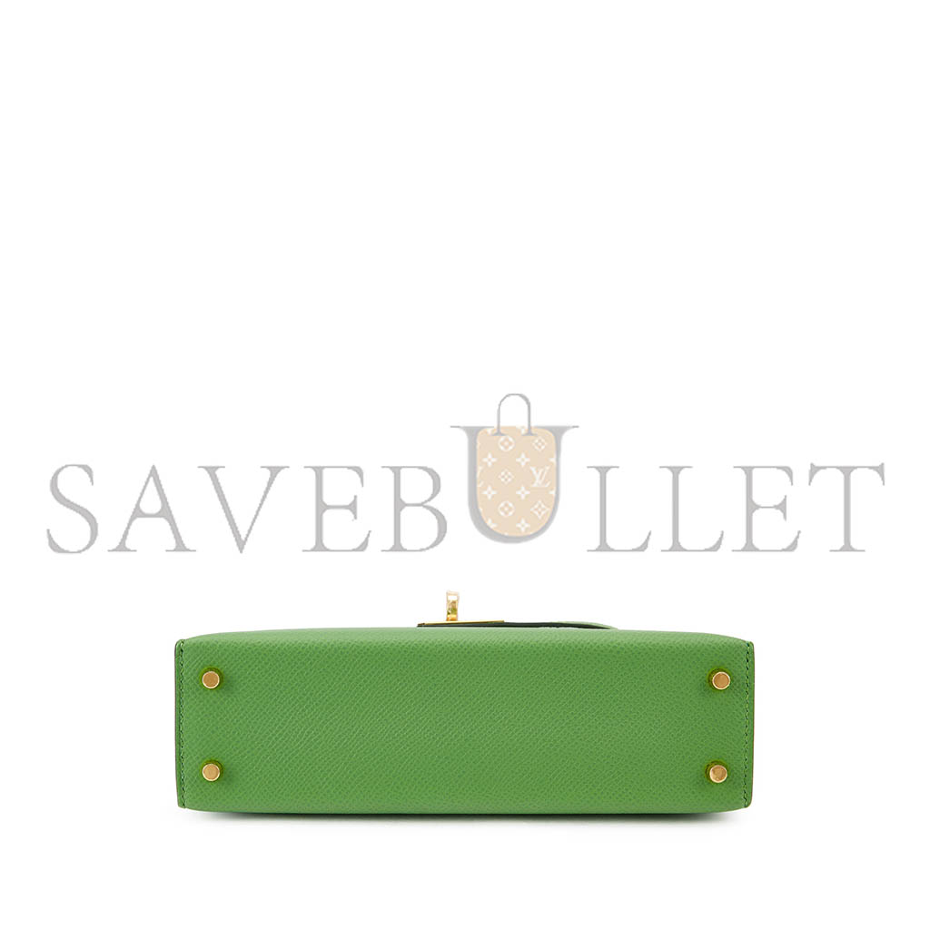 HERMÈS MASTER EPSOM MINI KELLY II 20 GOLD HARDWARE (19*12*5.5cm)